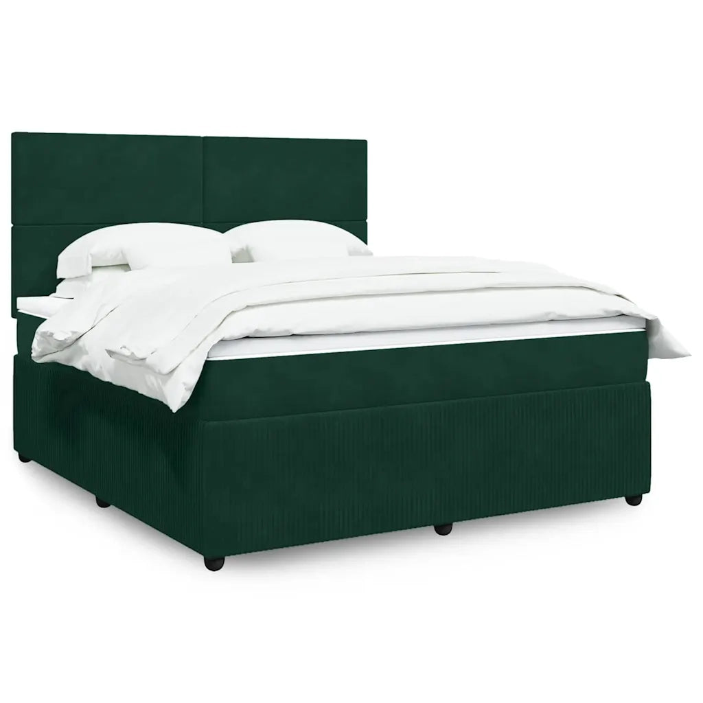 Giroletto a Molle con Materasso Verde Scuro 180x200 cm Velluto 3294703