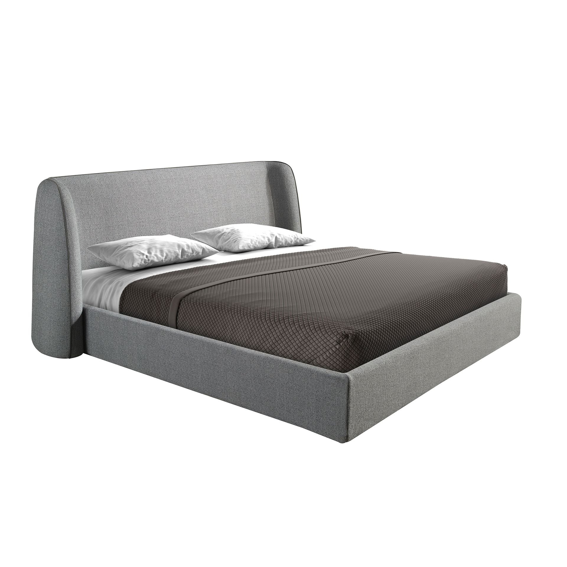 Letto in tessuto grigio scuro