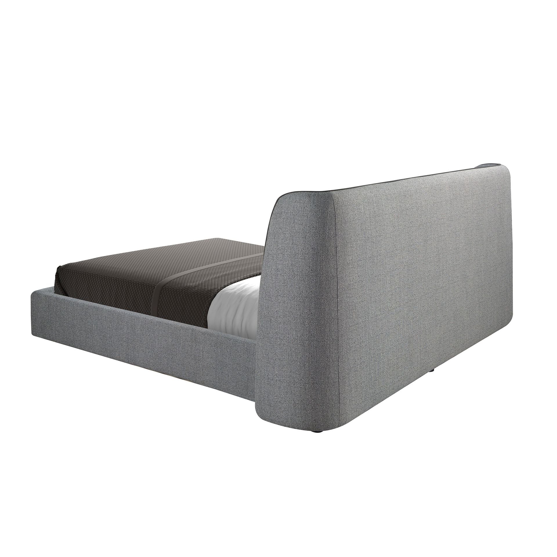 Letto in tessuto grigio scuro
