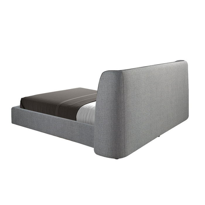 Letto in tessuto grigio scuro