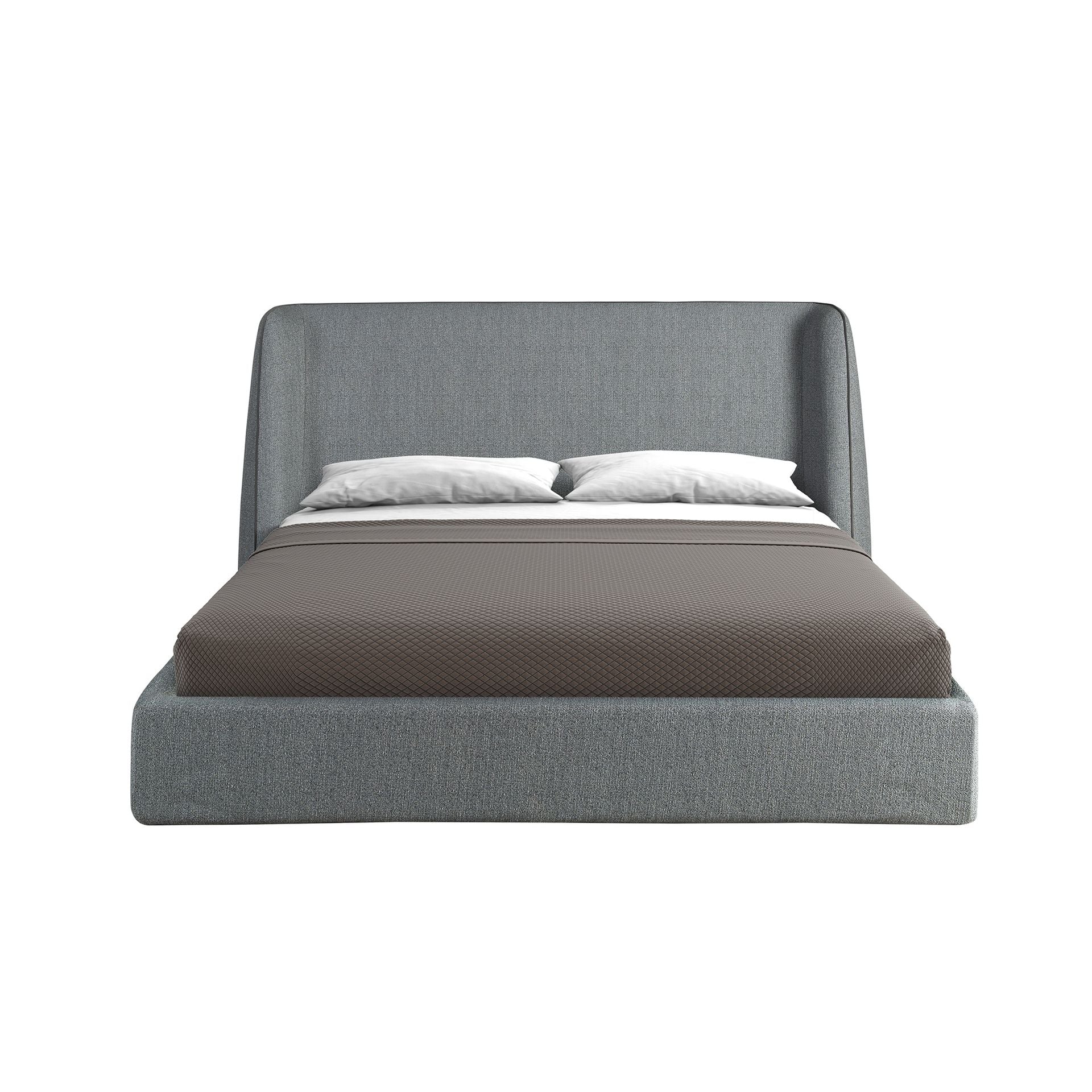 Letto in tessuto grigio scuro