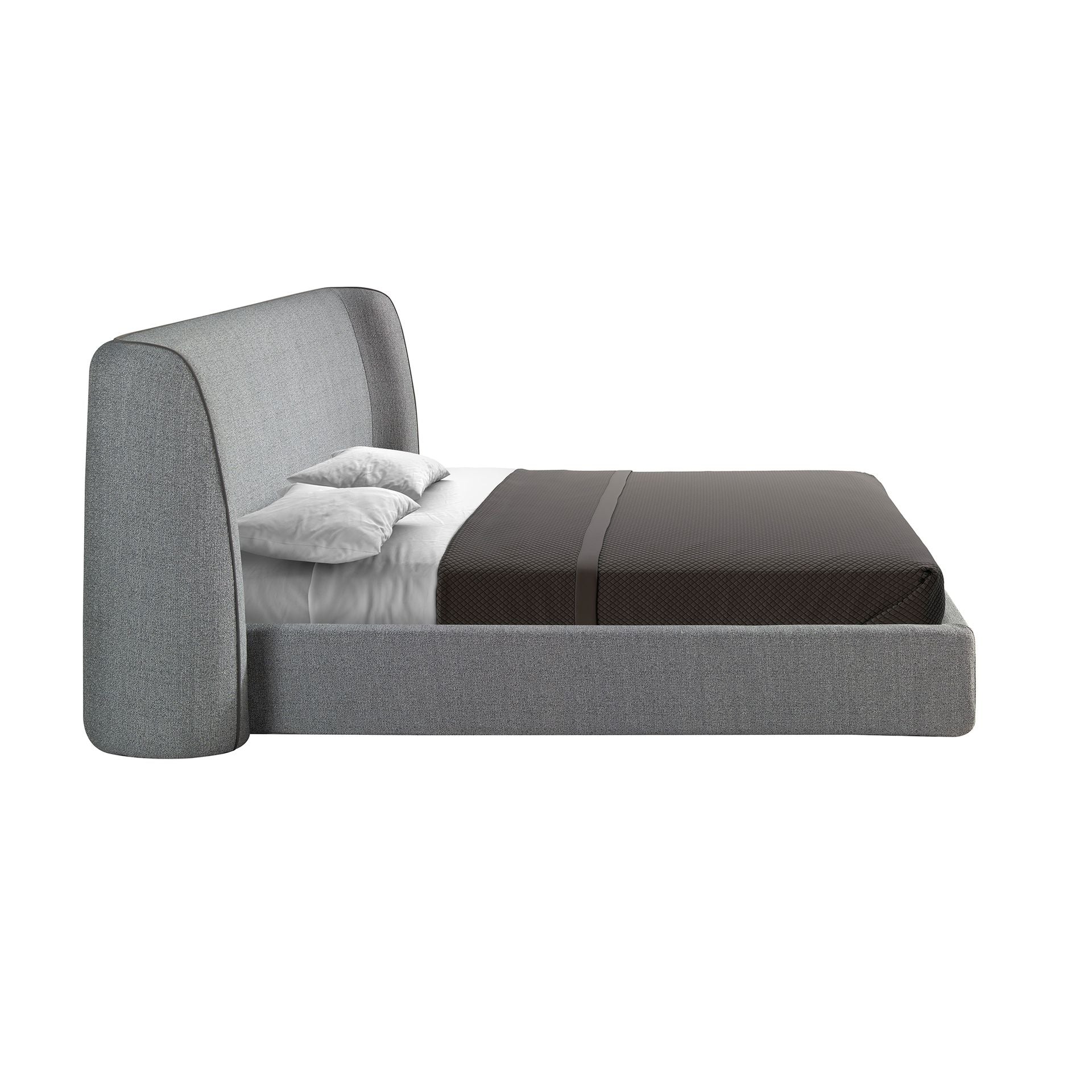 Letto in tessuto grigio scuro