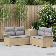 Set di divani 5 pz Beige e Grigio Chiaro 3447745