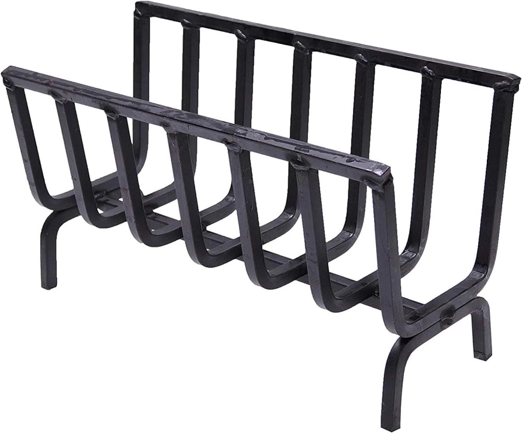 Porta Legna brucia legna in Ferro per Camino e Barbecue, Braciere Brucia Legna, Nero 40x20 cm