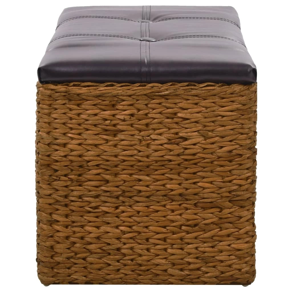 Panca con 2 cesti in giacinto d'acqua 71 x 40 x 42 cm marrone 02_0010822