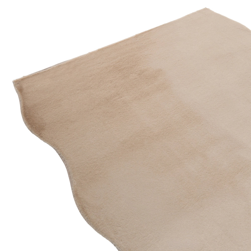 Tappeto Moderno Beige in Ecopelliccia a Pelo Lungo 160x230 cm per Soggiorno e Ingresso