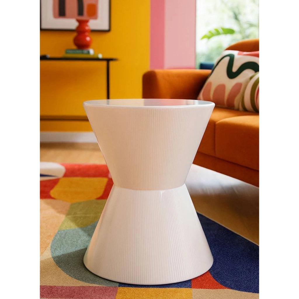 Tavolino VKH1083, Bianco, Metallo, 45x45x55 cm