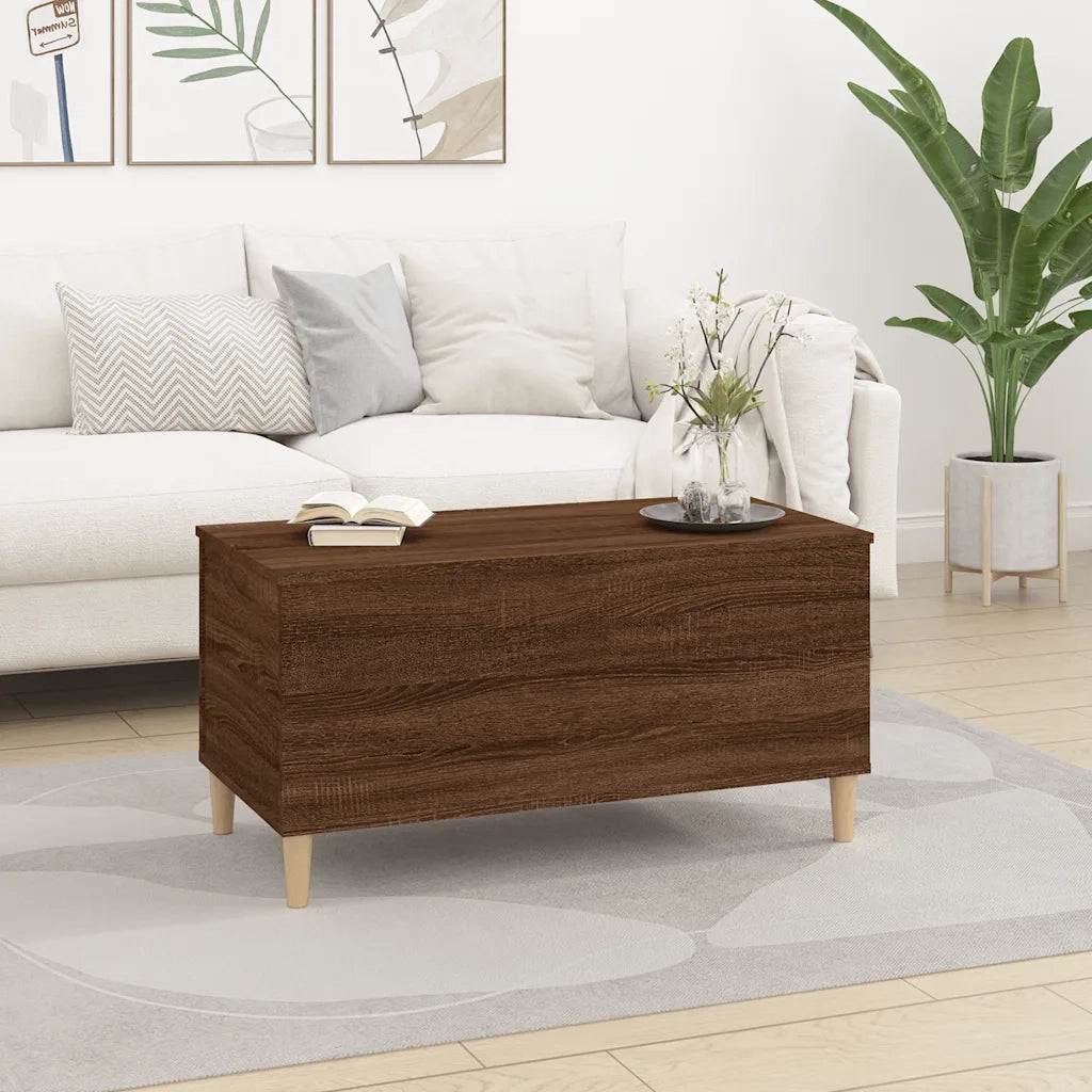 Tavolino Salotto Rovere Marrone 90x44,5x45 cm Legno Multistrato 819587