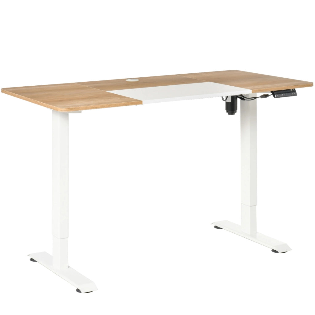 Scrivania elettrica 140x70 cm bianca – altezza regolabile e passacavi