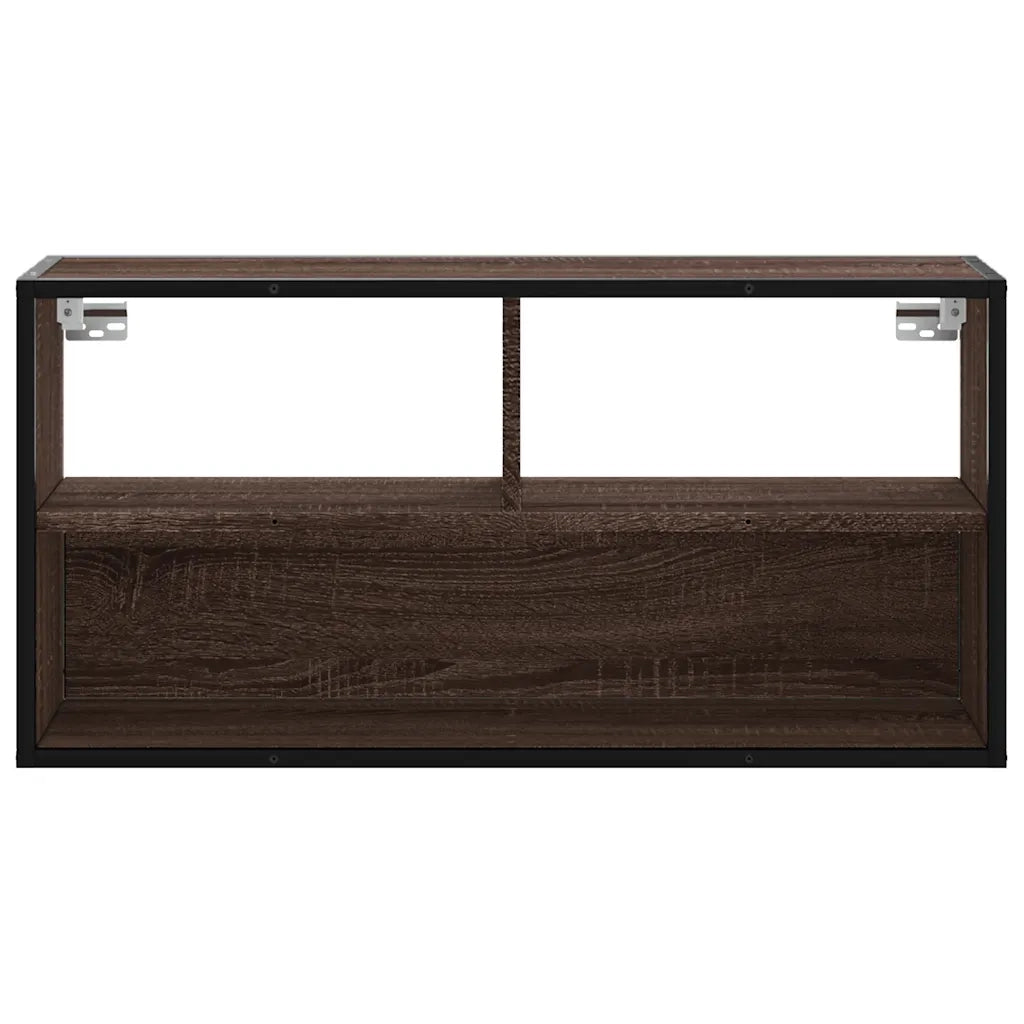 Mobile TV Rovere Marrone 80x31x39,5cm Legno Multistrato Metallo 848928