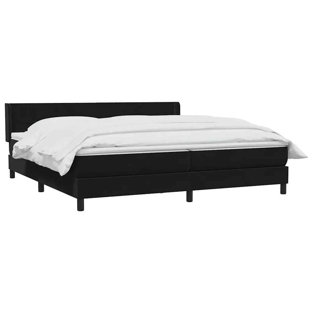 Giroletto a Molle con Materasso Nero 200x220 cm in Velluto 3318173