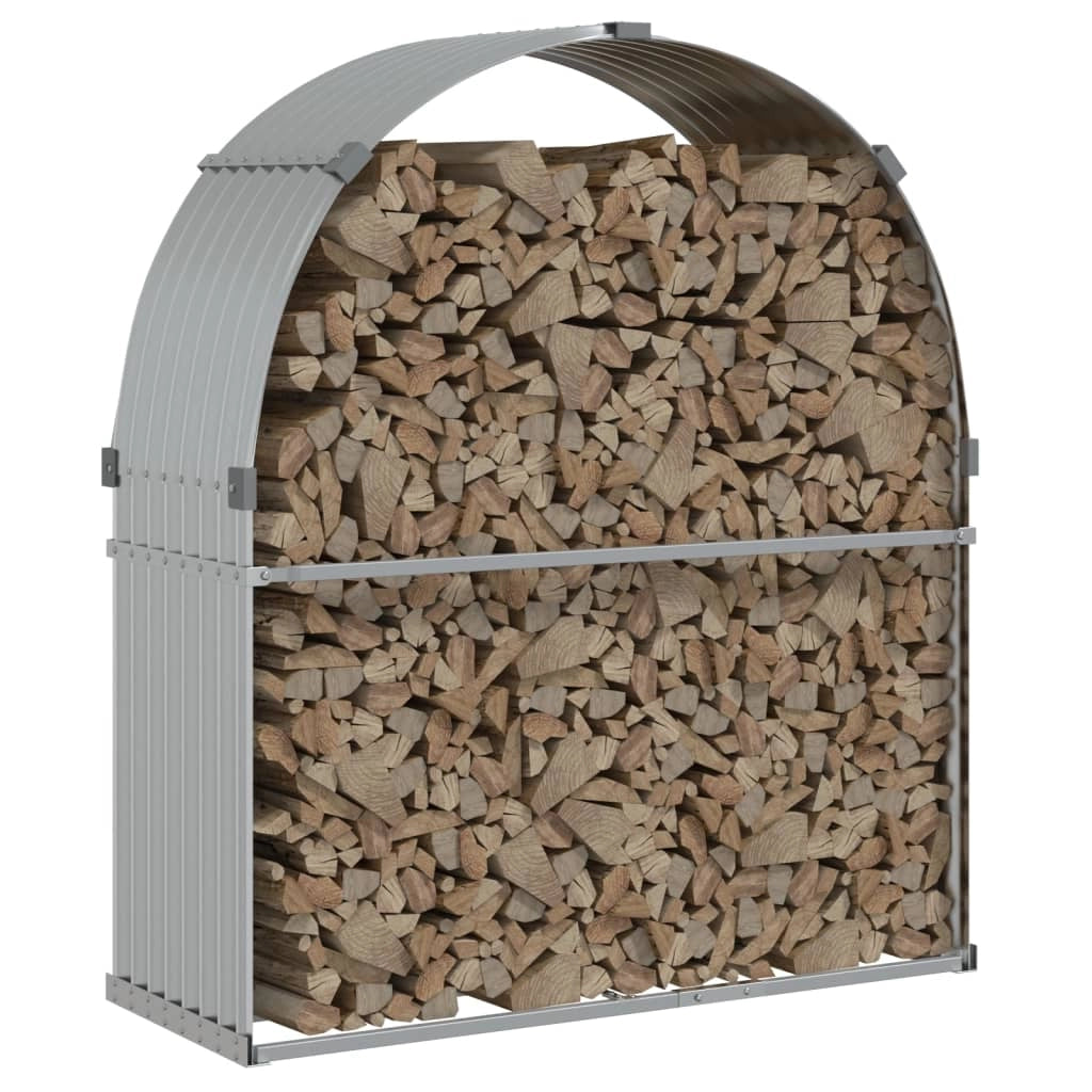 Portalegna argento 120 x 45 x 140 cm acciaio zincato Argento 02_0043790