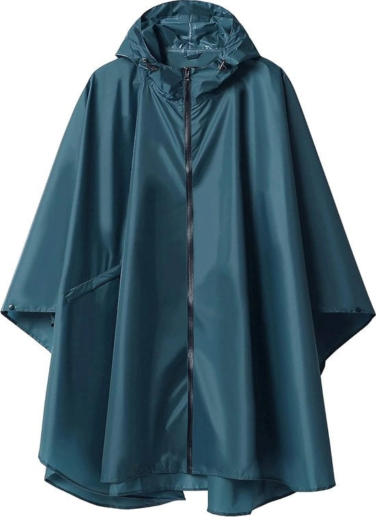 Poncho impermeabile per adulti con cappuccio e zip per attività all'aperto