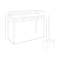 Scrivania con piano in similpelle e noce