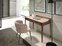 Scrivania con piano in similpelle e noce