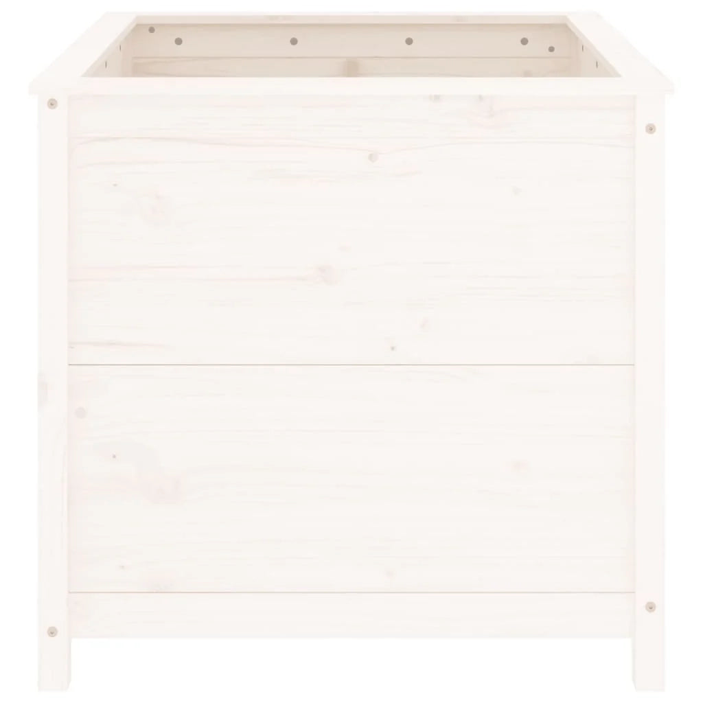 Fioriera rialzata per piante e fiori terrazza giardino 82,5 x 82,5 x 78 cm legno massello di pino bianco 02_0037949