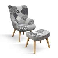 PAZZO DESIGN Poltrona Con Poggiapiedi, Multicolor