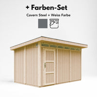 Casetta da Giardino di QUALIT? PREMIUM 8,7m?²-L412xW279cm - TIMBELA M904-CAVERN STEEL