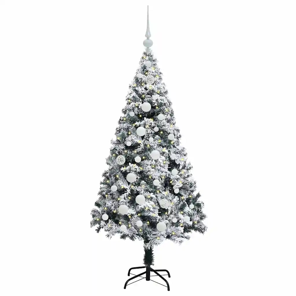 Albero di Natale Artificiale-Albero Natalizio con 150 LED Bianco 150 cm 482181