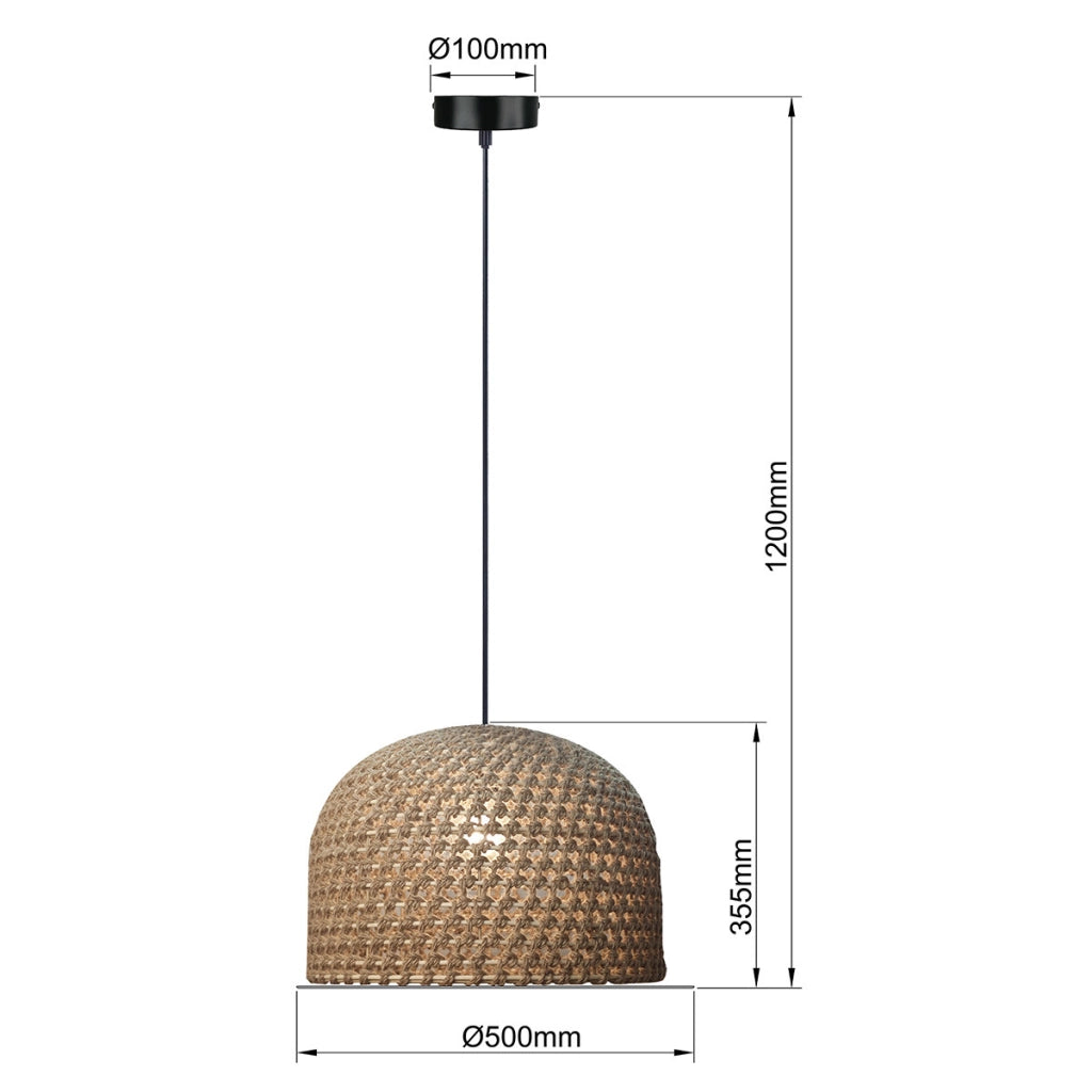 Lampada a sospensione rattan Ø50 E27 15W Kanso Light Prestige