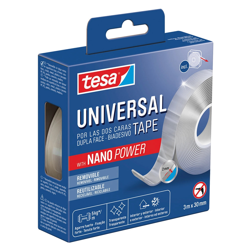 NASTRO BIADESIVO UNIVERSALE CON 'NANO POWER' mm 30 x mt. 3  - TESA