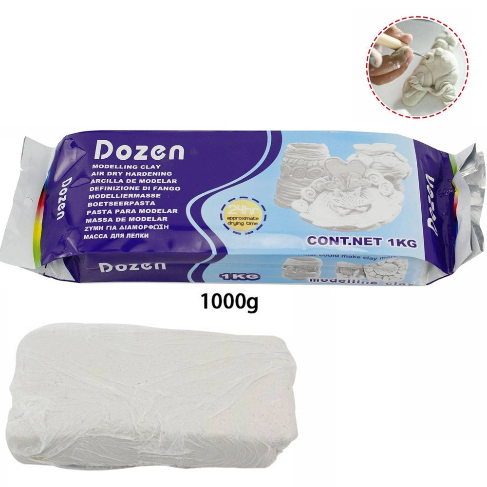 Trade Shop - Das Pasta Modellante Modellabile 1 Kg Colore Bianco Gioco Bambini Hobby Artista -