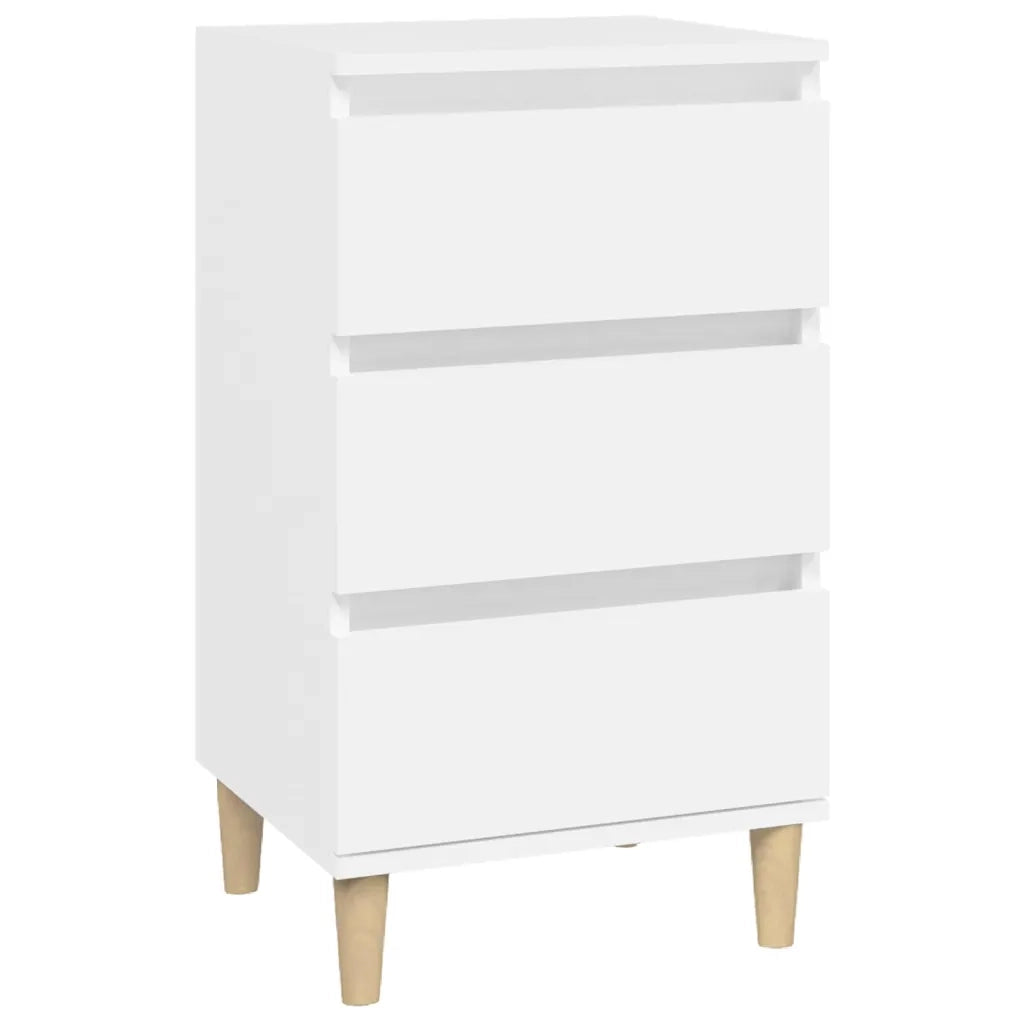 Comodino Bianco 40x35x70 cm in Legno Multistrato 819660