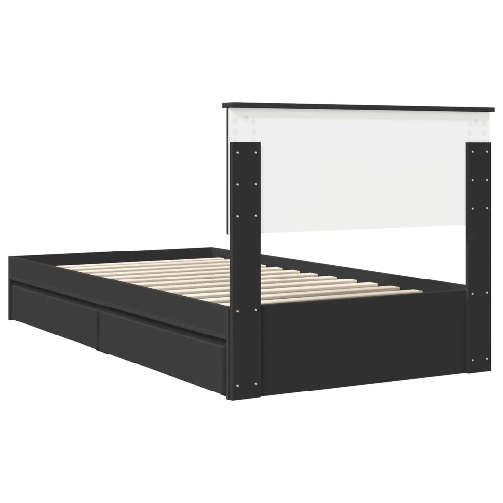 Letto con Contenitore Nero 100 x 200 cm Legno multistrato 3410827