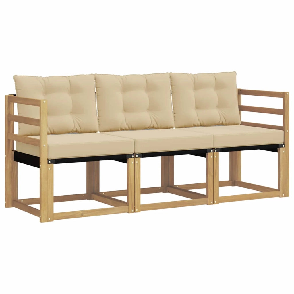 Set di divani da esterno 3 pz Bianco e Beige 3389155