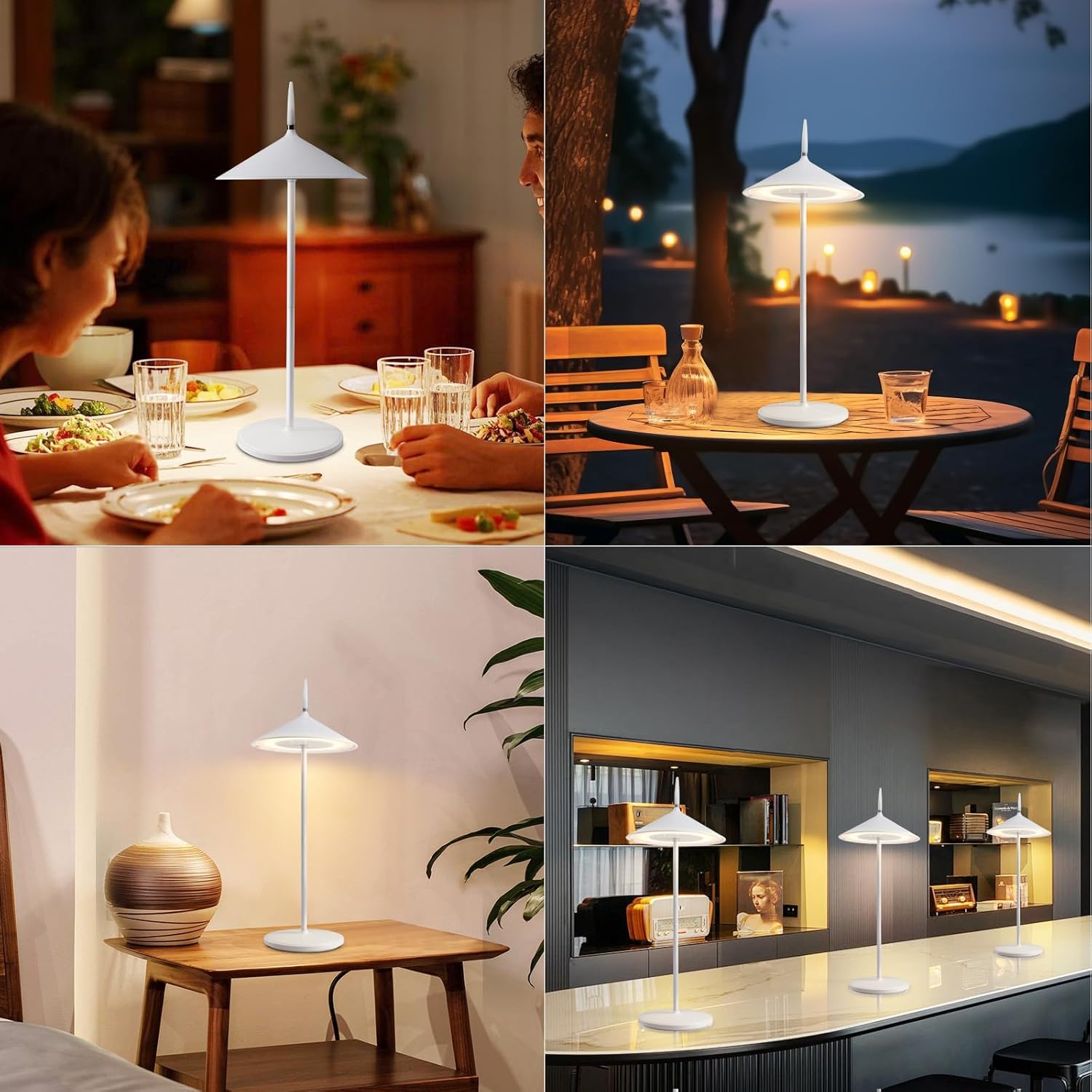 ZMH Lampada da tavolo LED moderna ricaricabile touch dimmerabile per esterni giardino