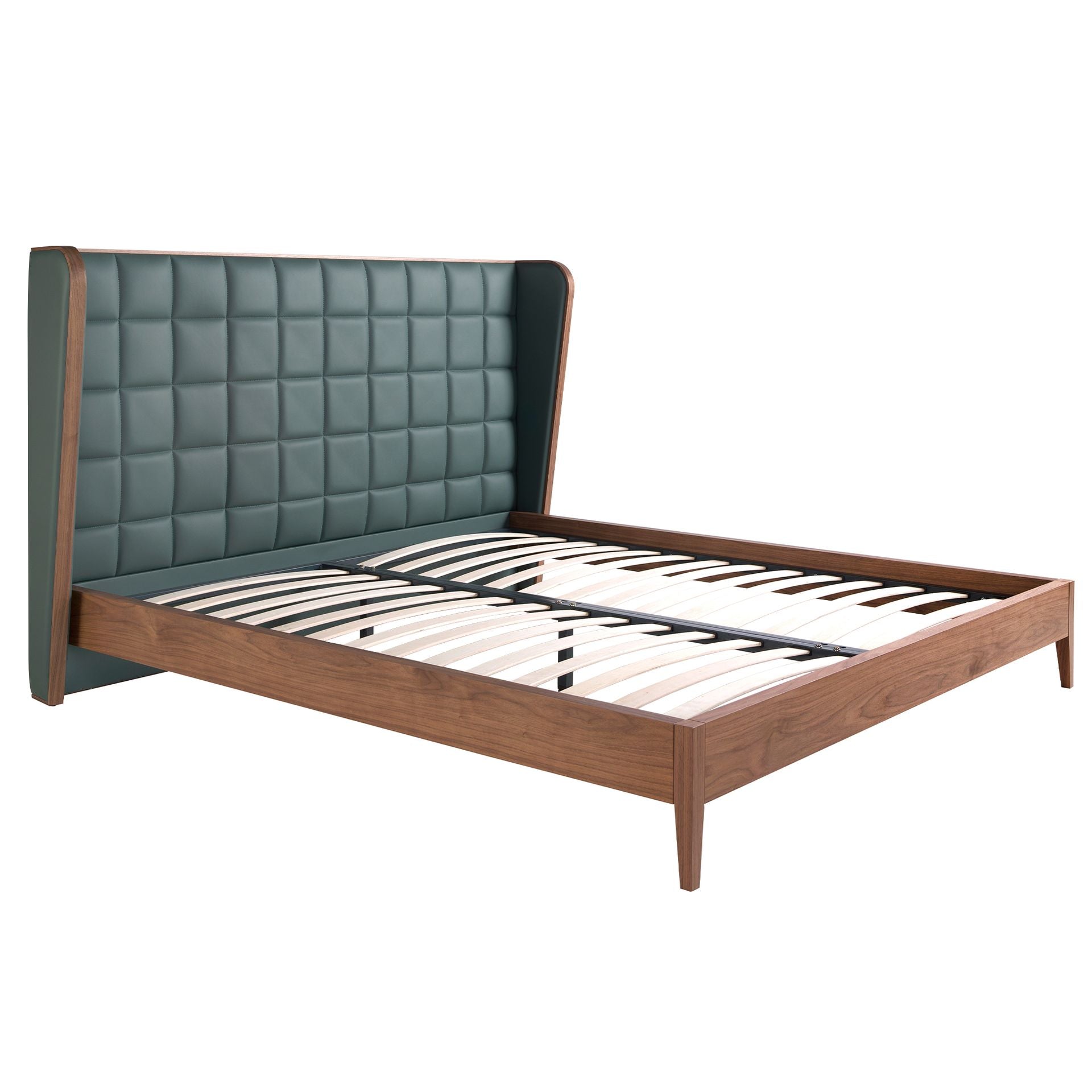 Letto in similpelle verde scuro