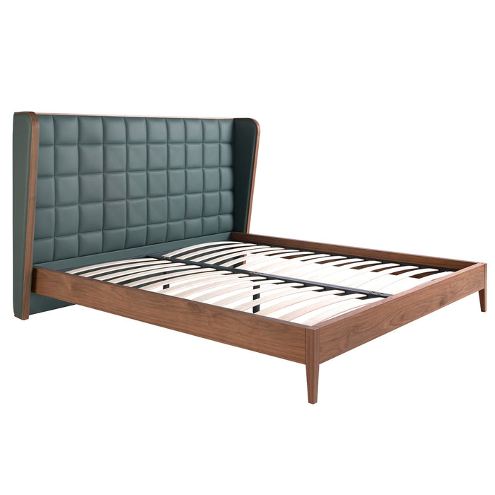 Letto in similpelle verde scuro