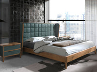 Letto in similpelle verde scuro