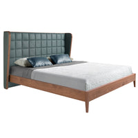 Letto in similpelle verde scuro