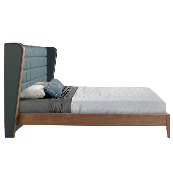 Letto in similpelle verde scuro