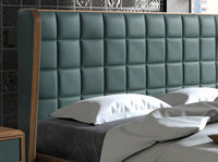 Letto in similpelle verde scuro