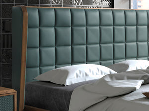 Letto in similpelle verde scuro
