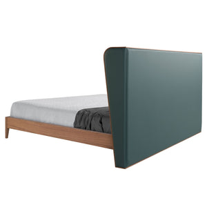 Letto in similpelle verde scuro