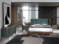 Letto in similpelle verde scuro