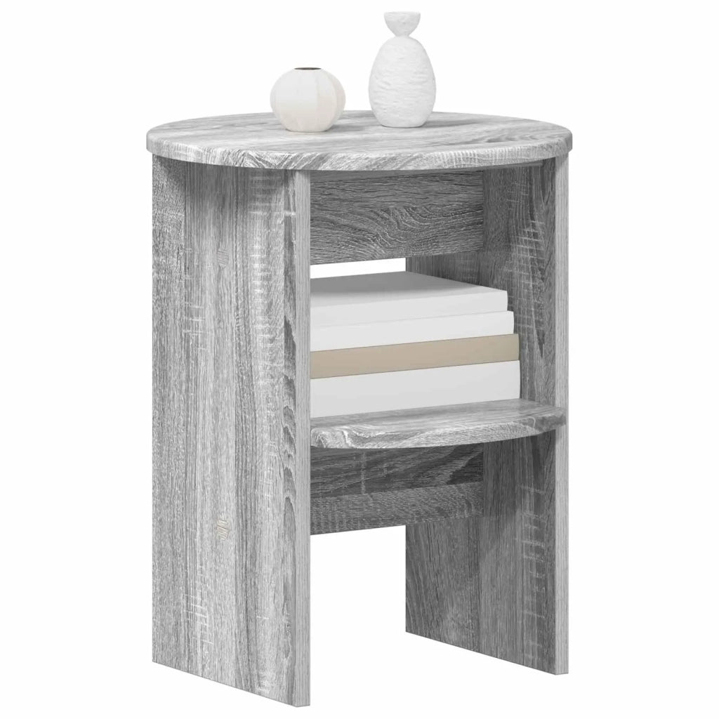 Mobile laterale Sonoma grigia Ø40 x 50 cm Legno ingegnerizzato
