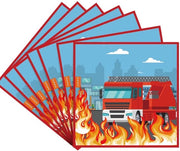 Servette di compleanno per vigile del fuoco, 20 pezzi, decorazione per tavola, servette di carta per festa di compleanno bambino, accessori per decorazione di festa bambino