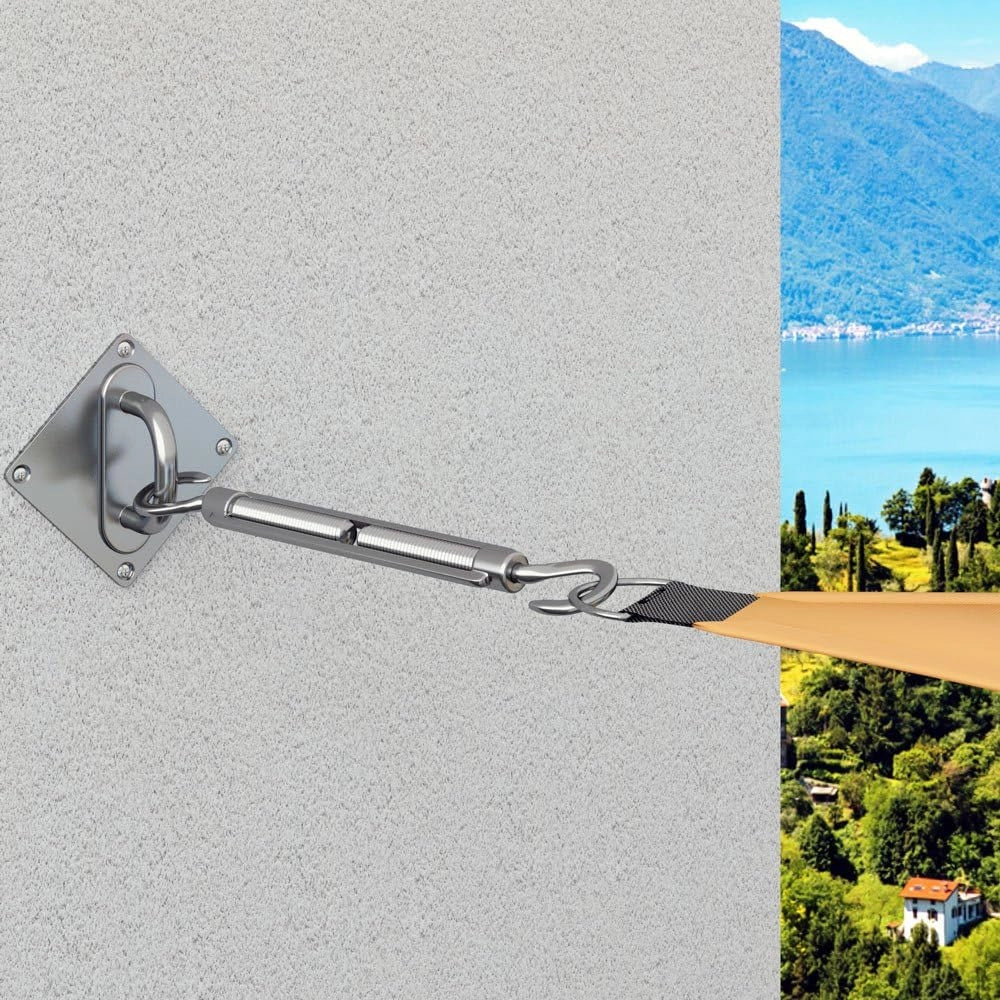 Detex Kit di Montaggio Tenda Solare 24 pz. Assemblaggio Tende per Esterni a Parete Vela Solare