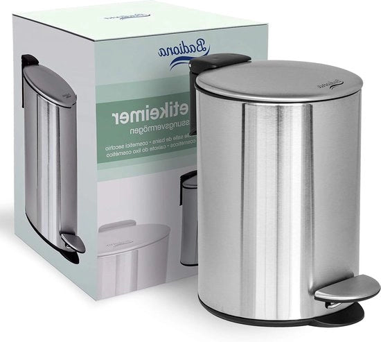 Emme per bagno - contenitore per rifiuti - 3 l - argento - acciaio inossidabile