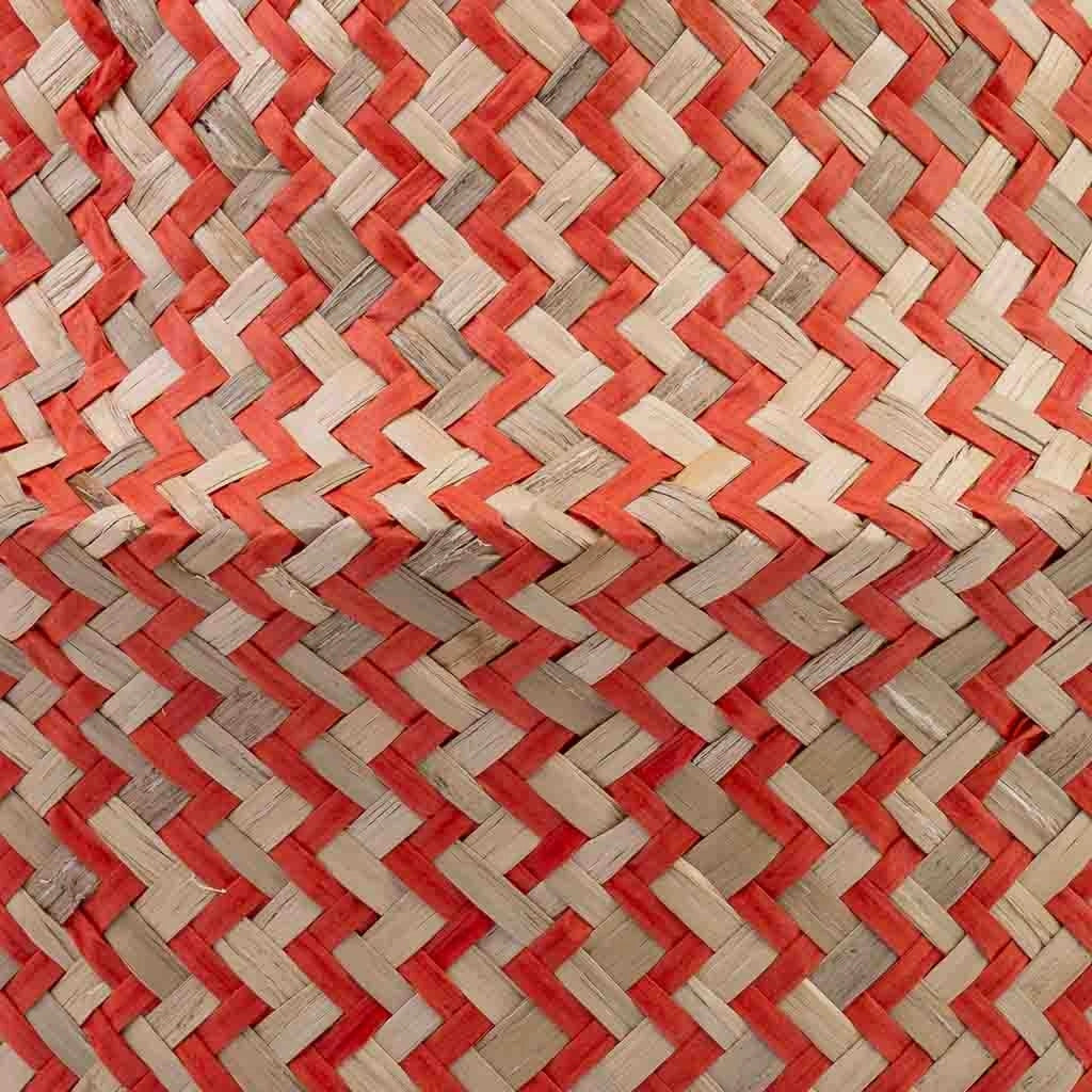 Cestino rosso naturale con manici, D35x30/46h cm