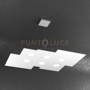 PLATE SOSPENSIONE 6 LUCI BIANCO 1129-S6 R-BI