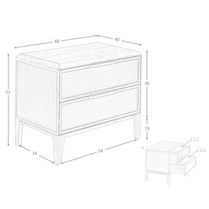 Comodino in pvc e noce verde scuro