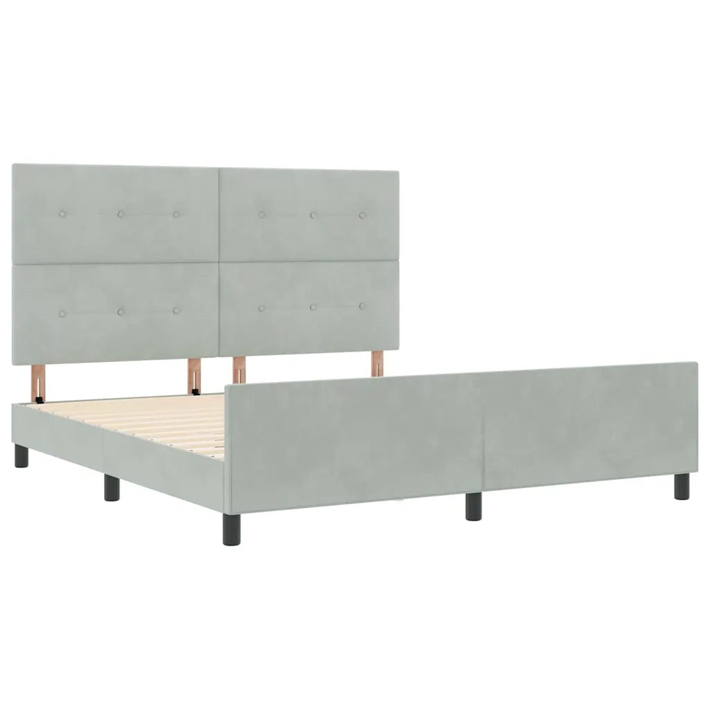 Letto a molle con testiera Grigio chiaro 180 x 200 cm Velluto 3344957