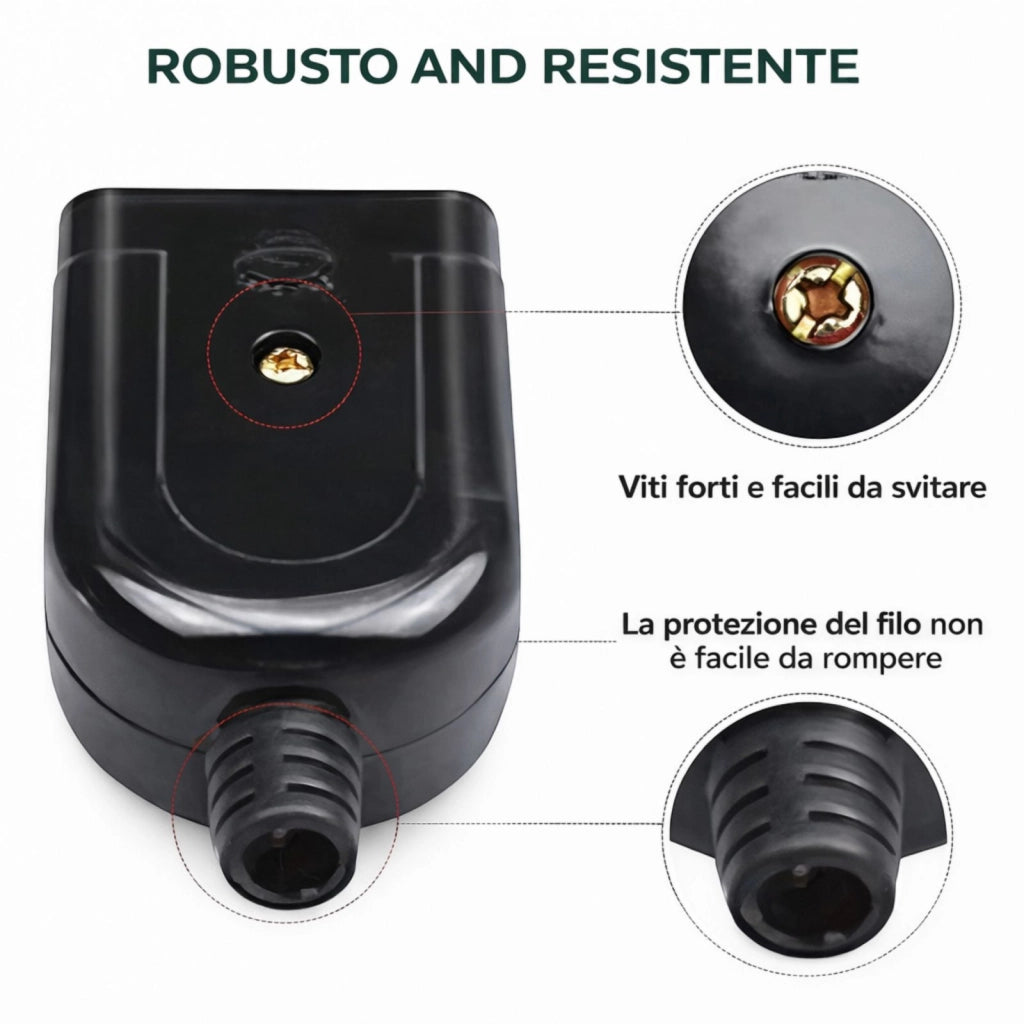 Set 4 Adattatori Presa Femmina Universale 10A/16A Spina Salvaspazio Casa Ufficio
