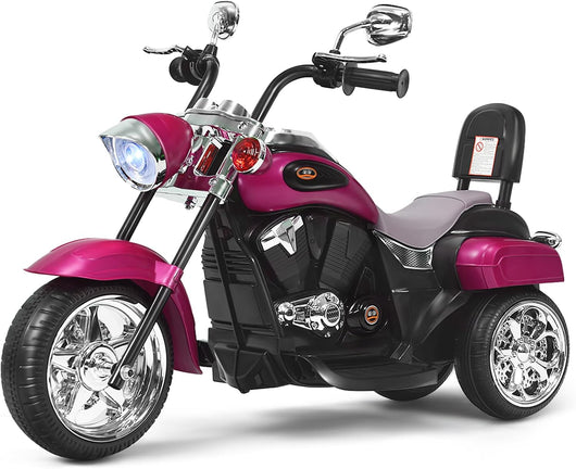 6V Moto Elettriche per Bambini, Moto Cavalcabile Marcia Avanti e Indietro, Portanza di Peso 30kg (Rosa)