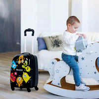 Set di Valigia per Bambini, 16" Valigia+ 12" Zaino, 2 Pezzi, con Ruote Girevoli a 360° e Maniglia Retrattile, Ideale per Viaggiare in Modo Comodo e Divertente (Modello 17)
